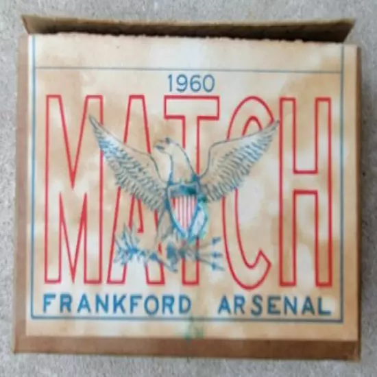 Vtg Rare Frankford Arsenal Match Empty Ammo Box Federal Eagle 30 Cal c1960