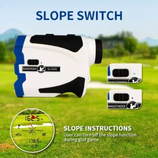 GL-600S 5.5-656.2YD Laser Rangefinder Multifunction Golf Range Finder 7X sups