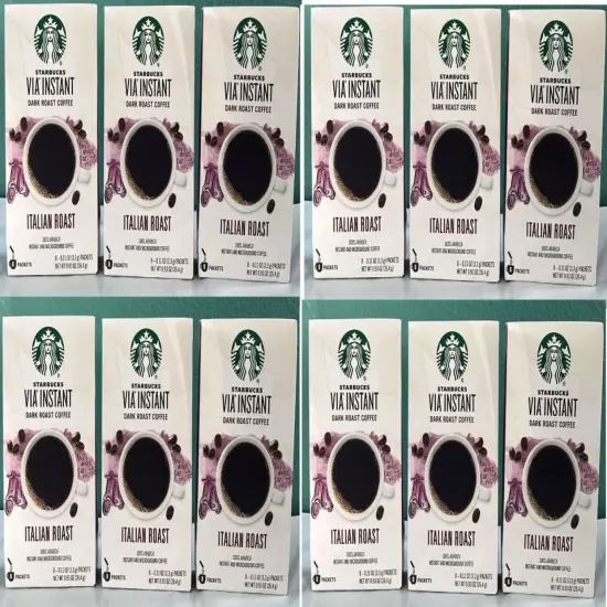 Starbucks VIA Instant Italian Dark Roast Coffee, 96 Packets exp 01/2025