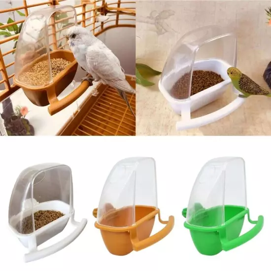 Parakeet Feeder Bird Feeder with Perch Dispenser Container for Cage