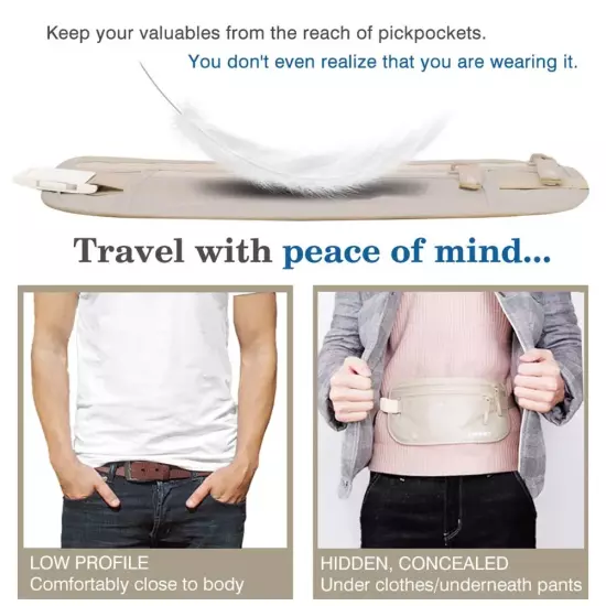 Stealthy Travel Waist Pack: Passport Money Belt & Security Wallet