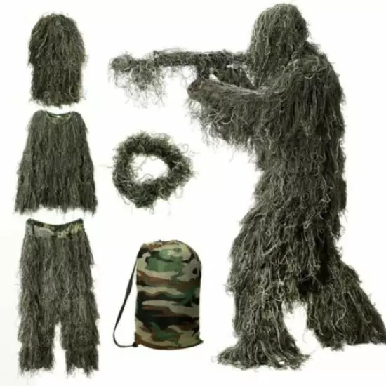 MOPHOTO 3D Camouflage Ghillie Suit Jungle Woodland Sniper Hunting Camo Apparel