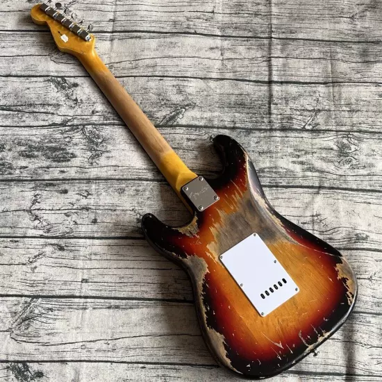 Custom Shop heavy relics sunburst aged electric guitar in stock shipping quickly