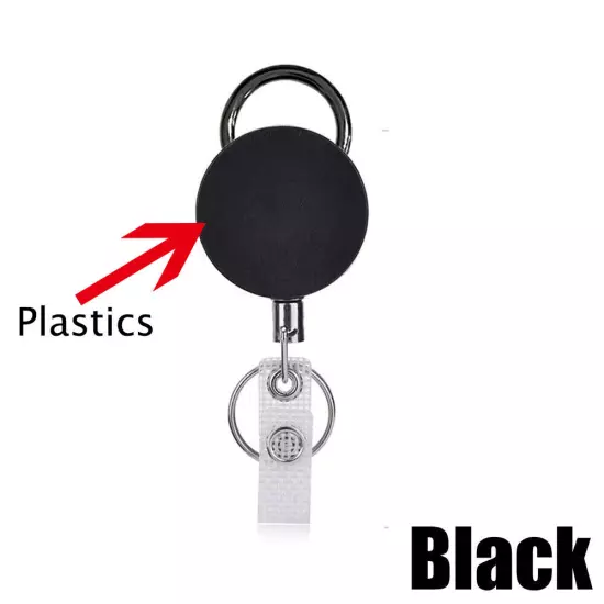 Retractable Badge Reel ID Card Holders Heavy Duty With Belt Clip Key Ring 2packs