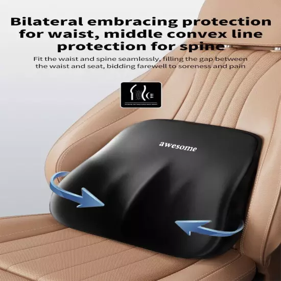 Car Headrest Lumbar Cushion Memory Foam Backrest Lumbar Pillow Neck Pillow