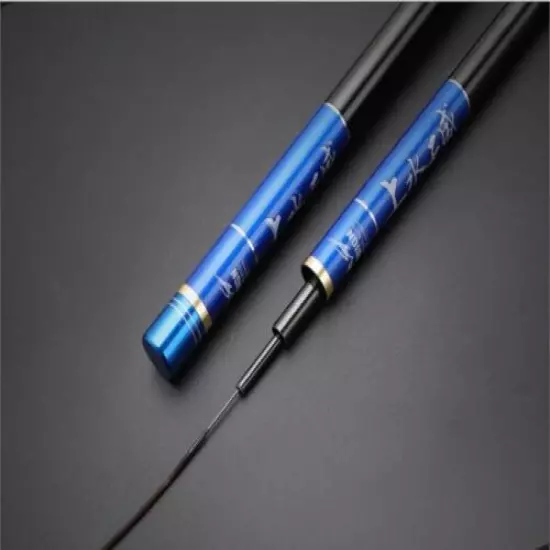 Powerful Fishing Rod Pole Lure Super Hard Long Telescopic High Carbon Fiber Blue