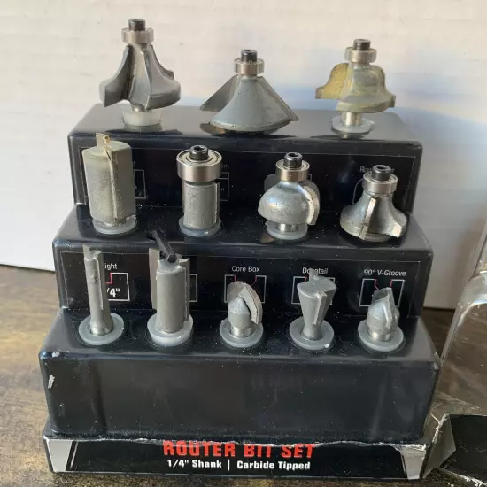 Tool Shop 236-3541 12 Piece Starter Router Bit Set - In Great Condition