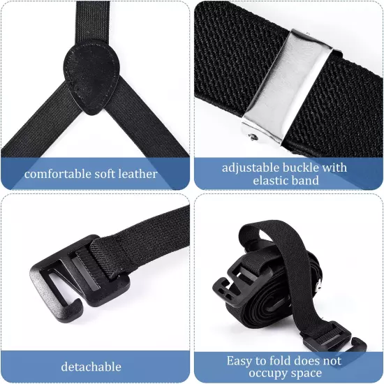 3 Pcs Hidden Suspenders for Men, Hiking Elastic Suspenders under Clothes Stays U