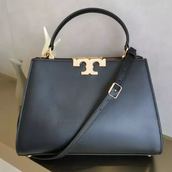 Tory Burch Eleanor Satchel Handbag Shoulder Bag Black Leather Outlet Products