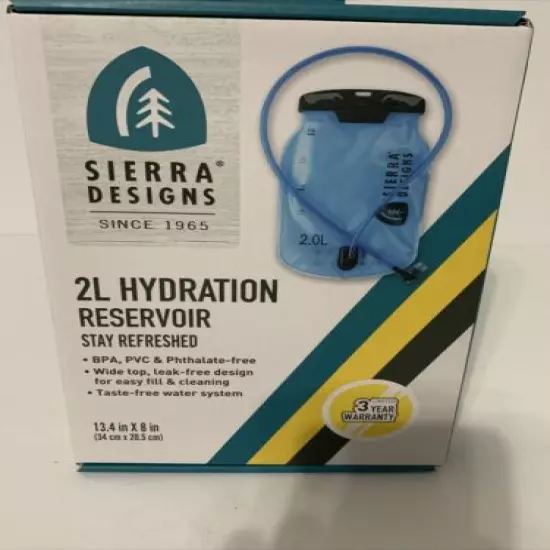 Sierra Designs 2L Hydration Reservoir Clear Wide Top Leak Proof BPA Free NEW