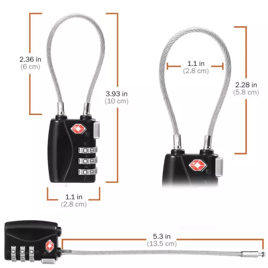 2-5Pack TSA Approved Luggage Locks Padlock for Travel Bag, Suit Case, Lockers