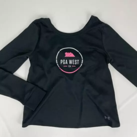 Under Armour Womens PGA West California Black Medium Crossback Long Sleeve Shirt