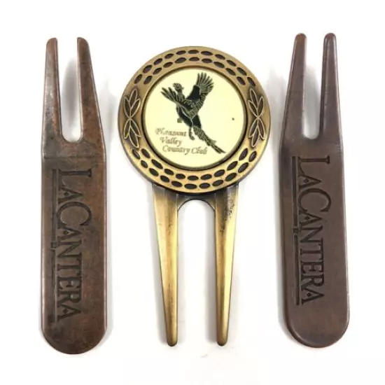 Pleasant Valley Country Club La Cantera 3 Pc Nice Patina Golf Divot Repair Tools