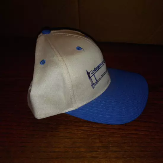 Vintage Underground Pipeline & Valve Inc Cap Hat Trucker White Blue Adjustable