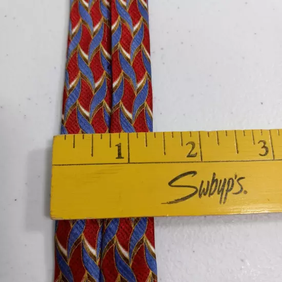 Tie Silk Red Blue Gold Mens Jos A Banks Geometric Tie Corporate Collection 