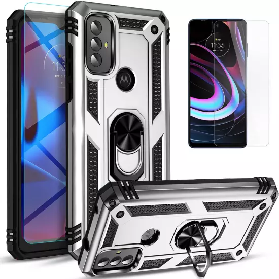 For Motorola Moto G Play 2023 2024 Case Phone Shockproof Cover + Tempered Glass