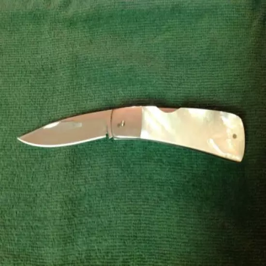 Custom Joe R Prince 3 3/4" Pearl Handle Folding Midpoint Lockback Knife