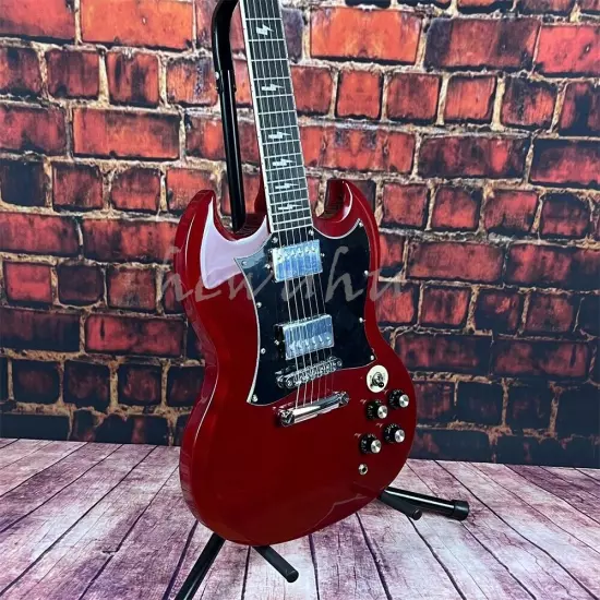 Custom shop Angus Young SG red electric guitar chrome hardware shipping quickly