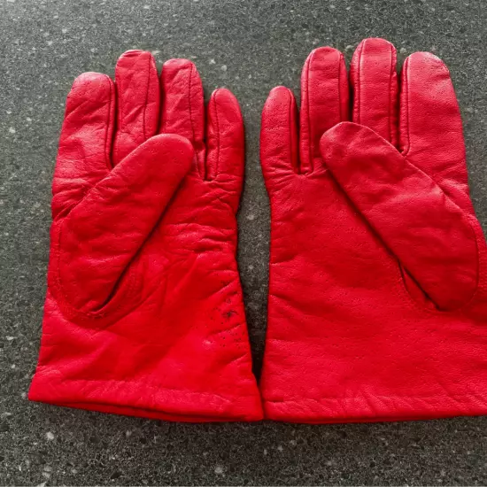 Van Real red leather gloves size S