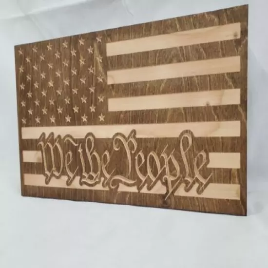 19" WE THE PEOPLE American Flag handgun concealment cabinet hidden gun storage