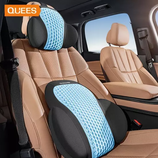 QUEES Joe's Auto Products 24 Years Honeycomb Headrest Lumbar √φ Support C1W9