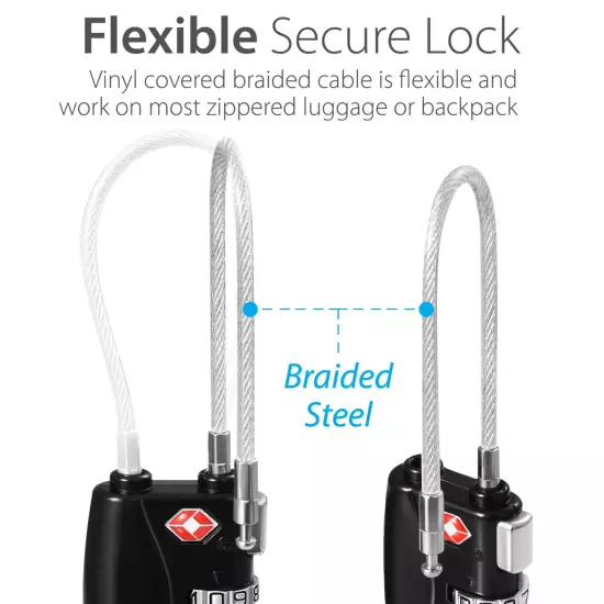 2-5Pack TSA Approved Luggage Locks Padlock for Travel Bag, Suit Case, Lockers