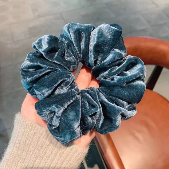 Oversized Velvet Scrunchies Women Solid Rubber Bands Ponytail Elastic Hair Ties