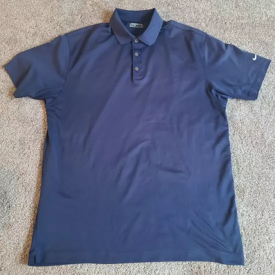 Nike Dry Fit Blue Golf Polo Shirt Men's XXL