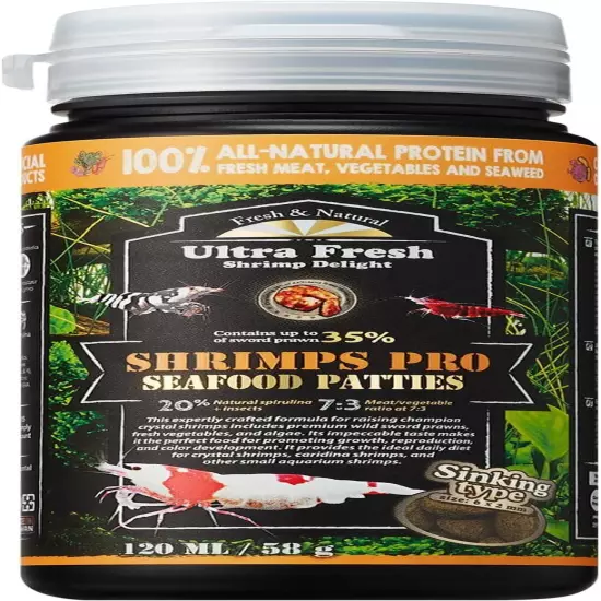 Ultra Fresh Shrimp Food, All Natrual Ingredients, High Protein, Rich in Vitamins