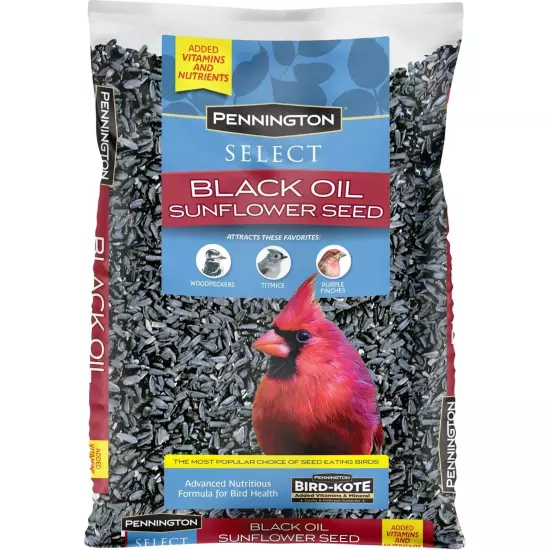 Pennington Select Black Oil Sunflower Seed Wild Bird Feed 10, 20 & 40 Lb Bag