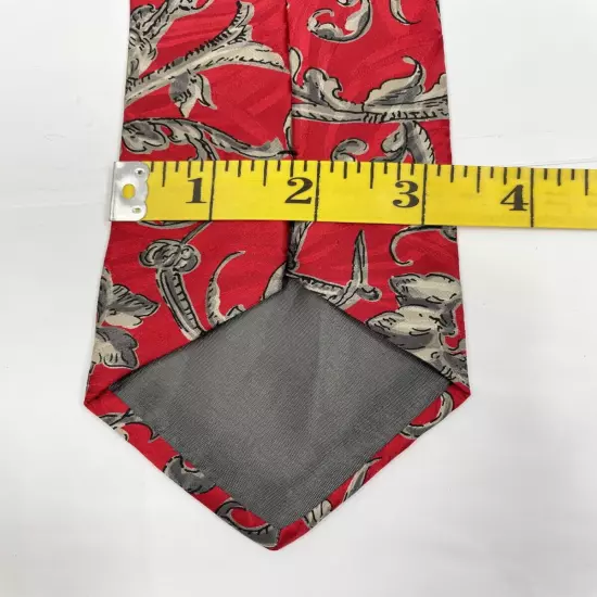 Bachrach Red Paisley Italy Made Necktie Silk Tie 3.2" x 58"