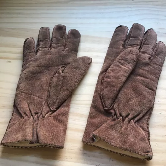 Vintage 1990s Thinsulate WPL8931 Women's L Winter Weather Suede Gloves Brown