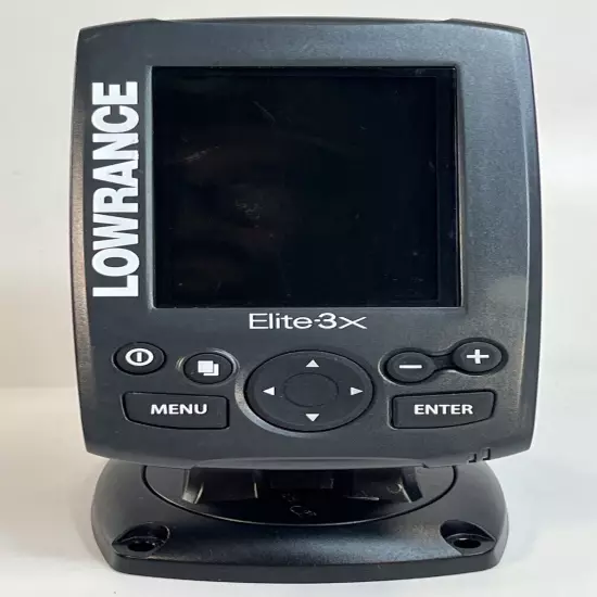 LOWRANCE Elite 3X with Power Cords and Tranducer W/ Mount Tested Working