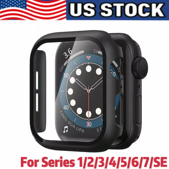 For Apple Watch 7/6/5/4/3/2/1/SE Case Cover 38/41/42/45/40/44mm Screen Protector