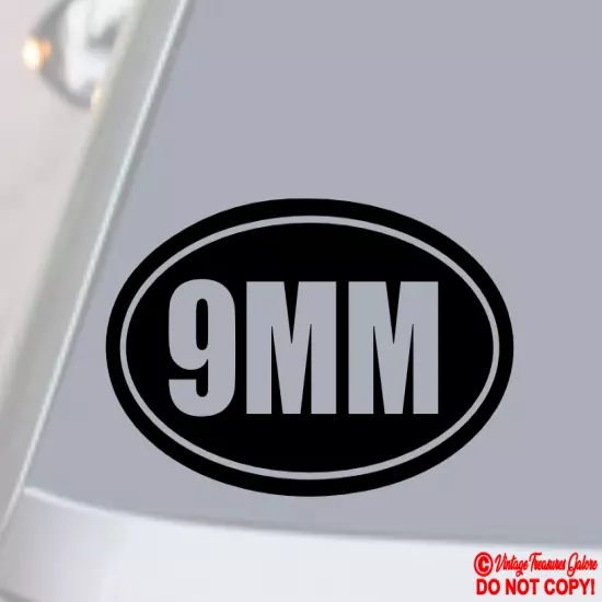 9MM Vinyl Decal Sticker Car Window Gun Ammo Rifle Case Safe Storage Box Label