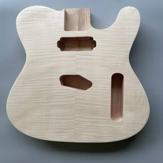 Unfinished Guitar Body Mahogany Flame Maple Veneer DIY Guitar Replacement TL