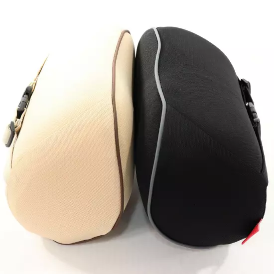 Lot of 2 Travel Ease Neck Support Pillows & Carry Bag Memory Foam Black Beige 