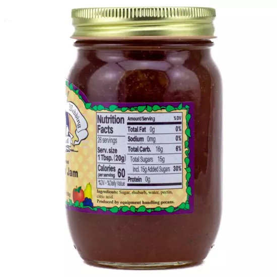 Amish Wedding Rhubarb Jam 18oz Glass Jar BB June 2026