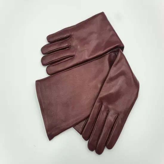 Long genuine leather gloves, opera elbow gloves - 18 inches / 46 cm. TOUCHSCREEN