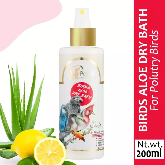 Organic & Ayurvedic Birds Aloe Dry Bath Shampoo Dry/Spray Coat- All Bird Types