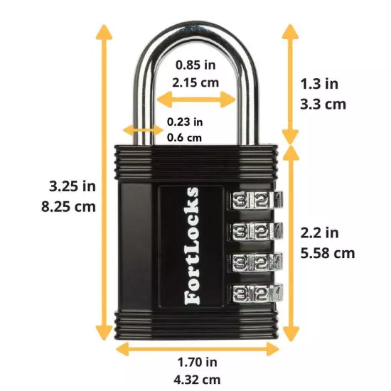 Padlock - 4 Digit Combination Lock for Gym Outdoor & School Locker, Fence, Ca...