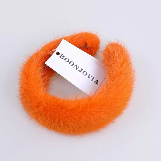 BOONJOVIA women's luxury100% mink fur headband real fur hair band Hair hoop