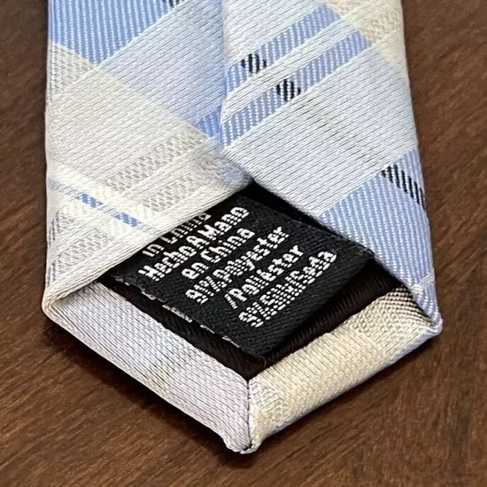 Apt. 9 Blue Gray Hand Made 91% Polyester 9% Silk Men’s Neck Tie Made In China