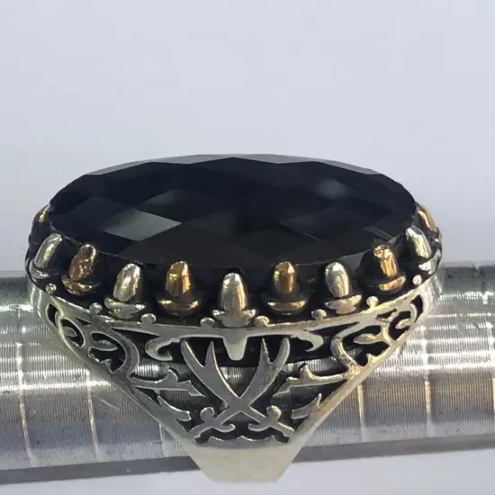 Men Silver 925 Natural Onyx Gemstone Ring,Royal,Luxury خاتم فضة اونكس طبيعي فحل