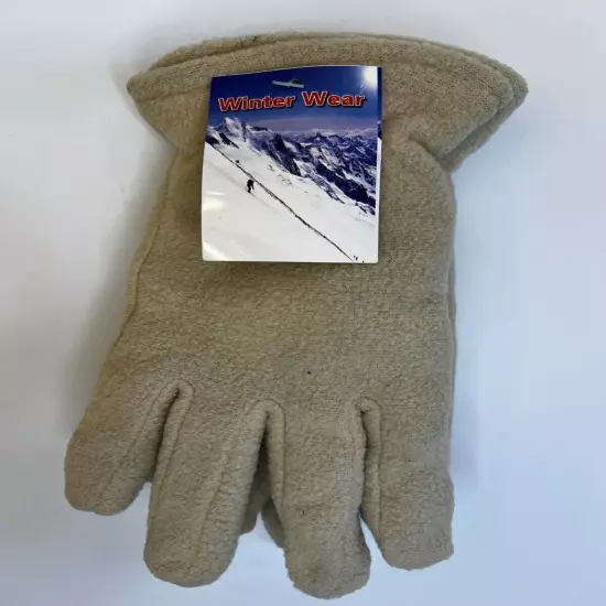 Winter Wear Ladies Tan Warm Fleece Gloves Winter Accessory