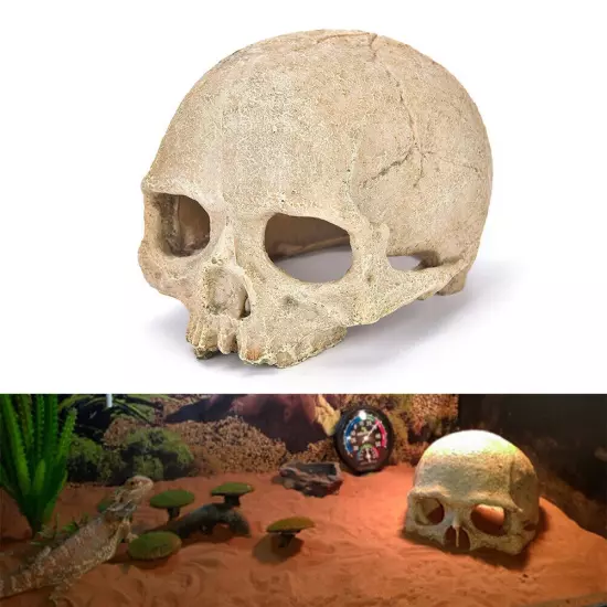 Artificial Fake Skull Head Bone Aquarium Ornament Fish Tank Decoration