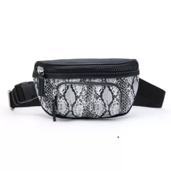 Women Waist Fanny Pack Belt Bag Snake Skin Pattern Crossbody Phone Bag Purse