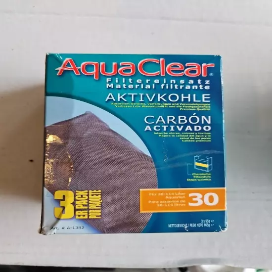 3 Pack Aquaclear 30 (150) Activated Carbon Filter Inserts For Aquarium