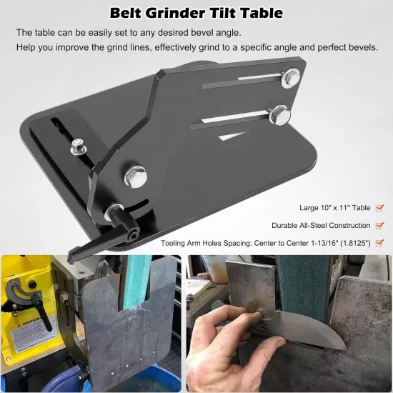 Knife Bevel Grinding Jig Tool Rest OBM Belt Grinder Tilt Table Flat Platen 2x72"