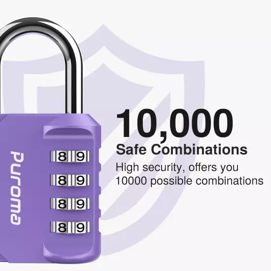 1 Pack Combination Lock 4 Digit Locker Lock Outdoor Waterproof Padlock for Schoo